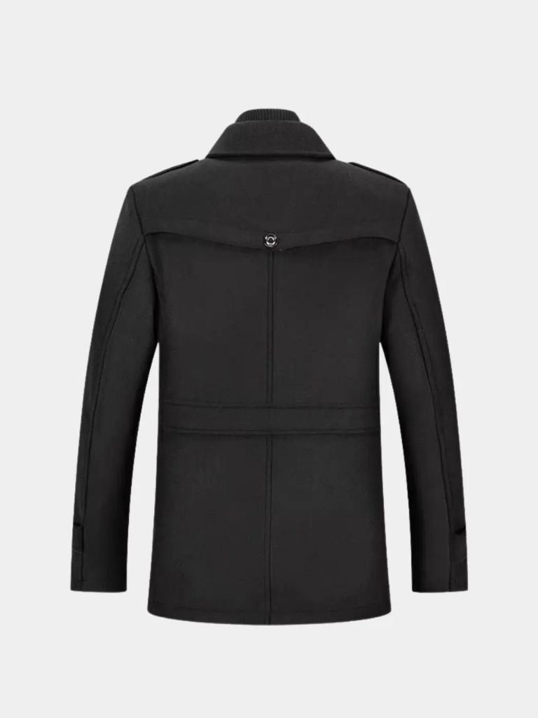 Aristocratic Black Wool Overcoat - Dalton & Rowe