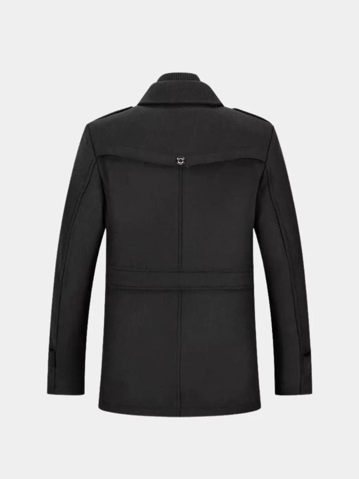 Aristocratic Black Wool Overcoat - Dalton & Rowe