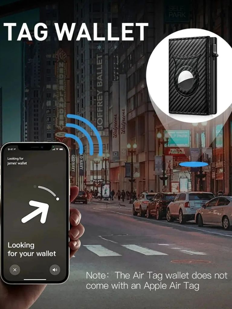 Carbon Fiber Wallet with Air Tag Holder RFID Blocking - Dalton & Rowe