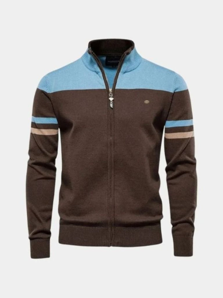 Cardigan Sweater Zipper Standing Collar Knitwear - Dalton & Rowe
