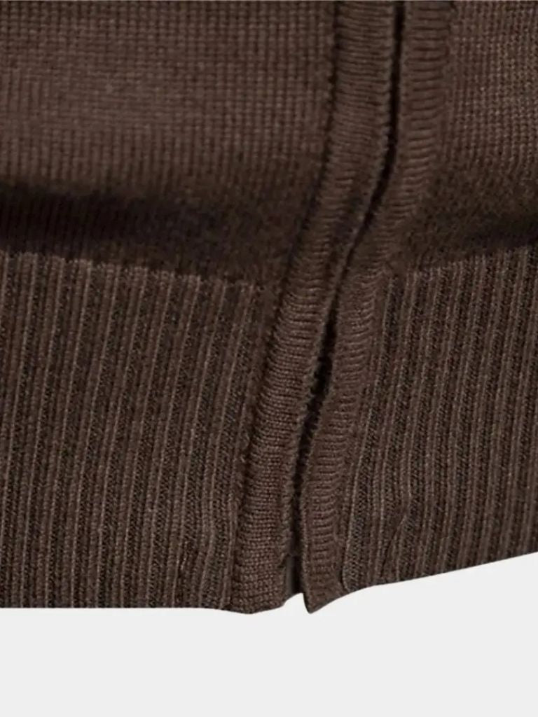 Cardigan Sweater Zipper Standing Collar Knitwear - Dalton & Rowe