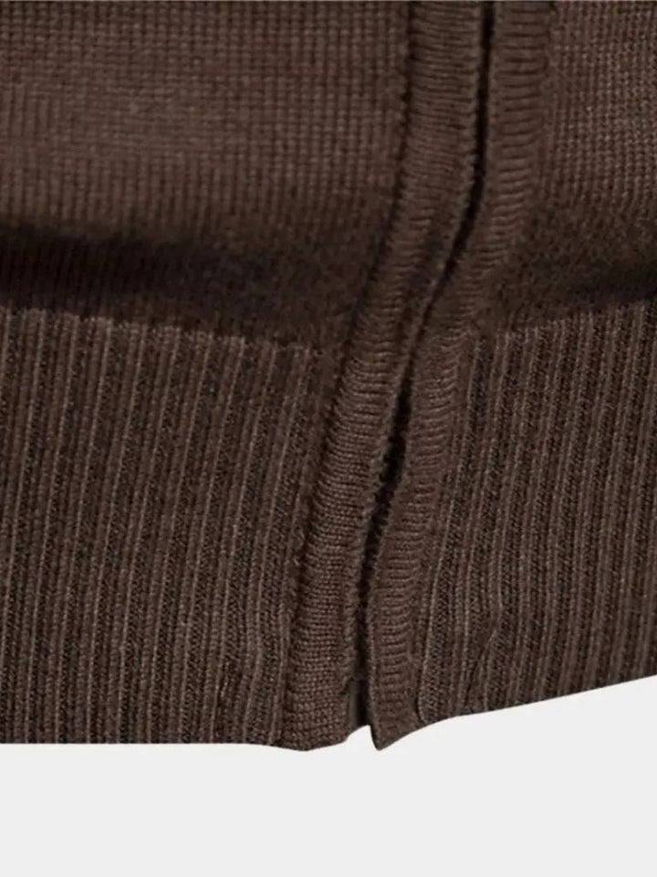 Cardigan Sweater Zipper Standing Collar Knitwear - Dalton & Rowe