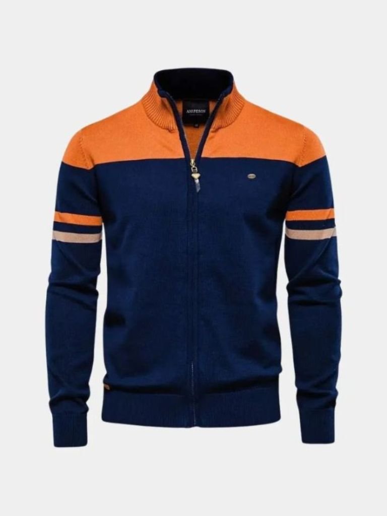 Cardigan Sweater Zipper Standing Collar Knitwear - Dalton & Rowe