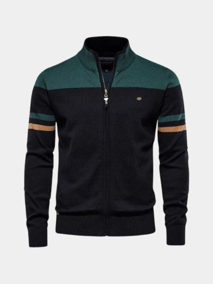 Cardigan Sweater Zipper Standing Collar Knitwear - Dalton & Rowe