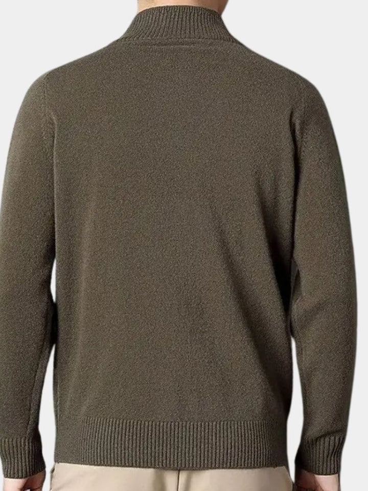 Cashmere Zip Sweater Knit Turtleneck - Dalton & Rowe