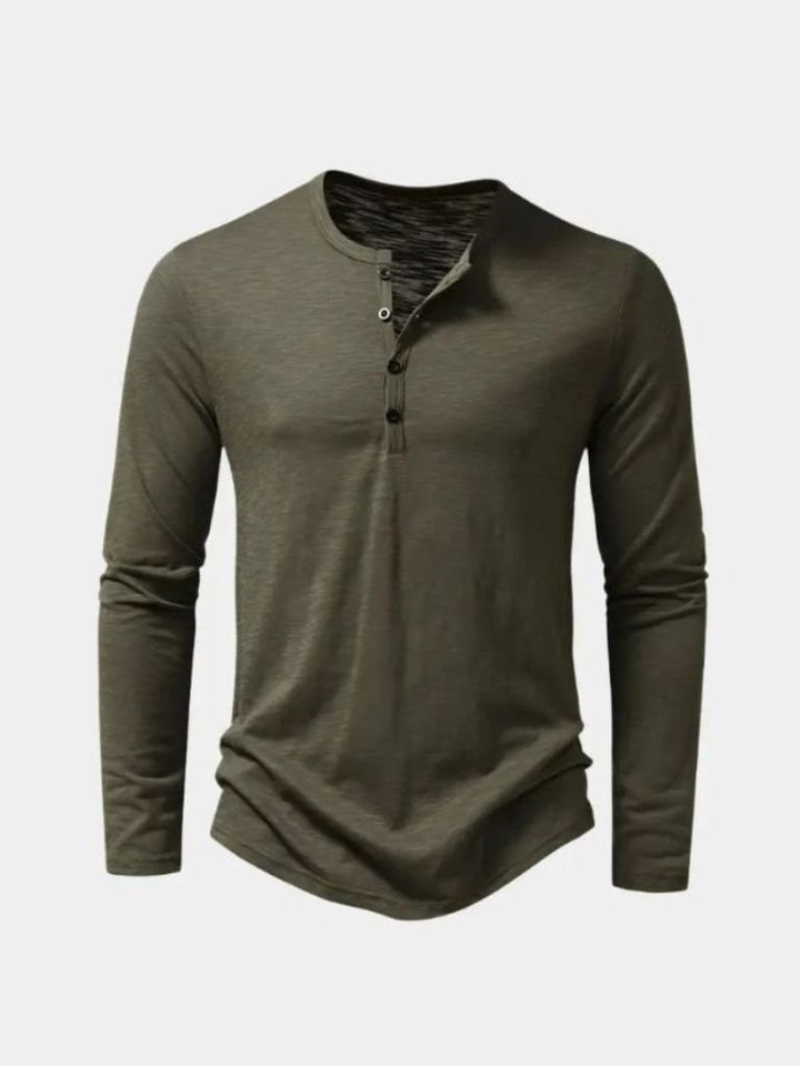 Henley Neck Long Sleeve T-Shirt - Dalton & Rowe