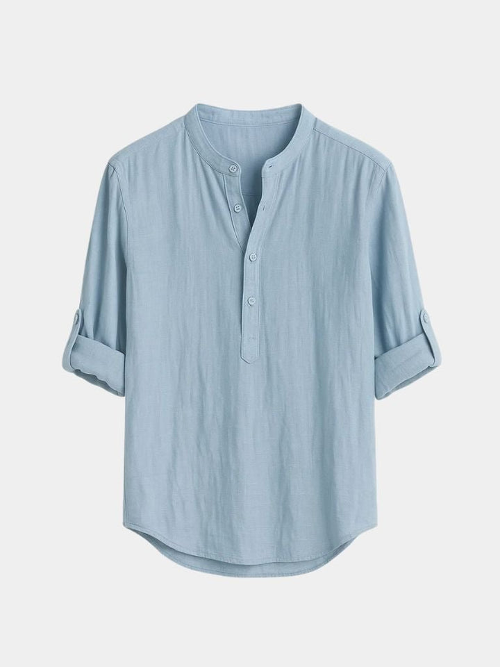 Casual Henley Neck Long Sleeve T-Shirt - Dalton & Rowe