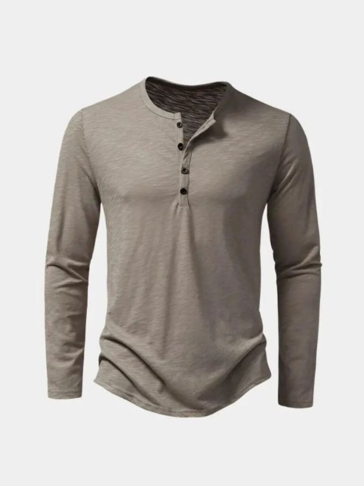 Henley Neck Long Sleeve T-Shirt - Dalton & Rowe