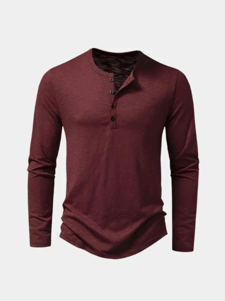 Henley Neck Long Sleeve T-Shirt - Dalton & Rowe
