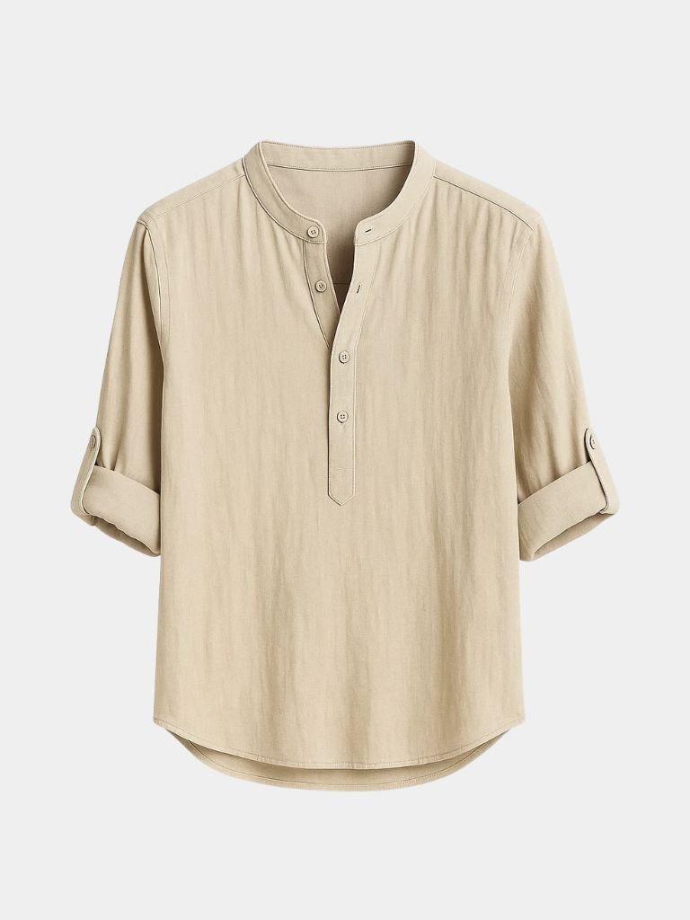 Casual Henley Neck Long Sleeve T-Shirt - Dalton & Rowe
