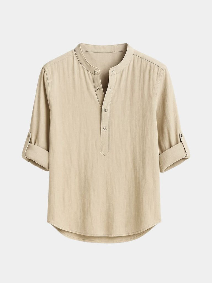 Casual Henley Neck Long Sleeve T-Shirt - Dalton & Rowe