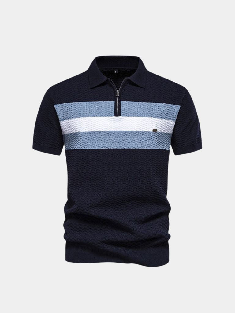 Classic Fit Quarter Zip Business Casual Short Sleeves Polo - Dalton & Rowe