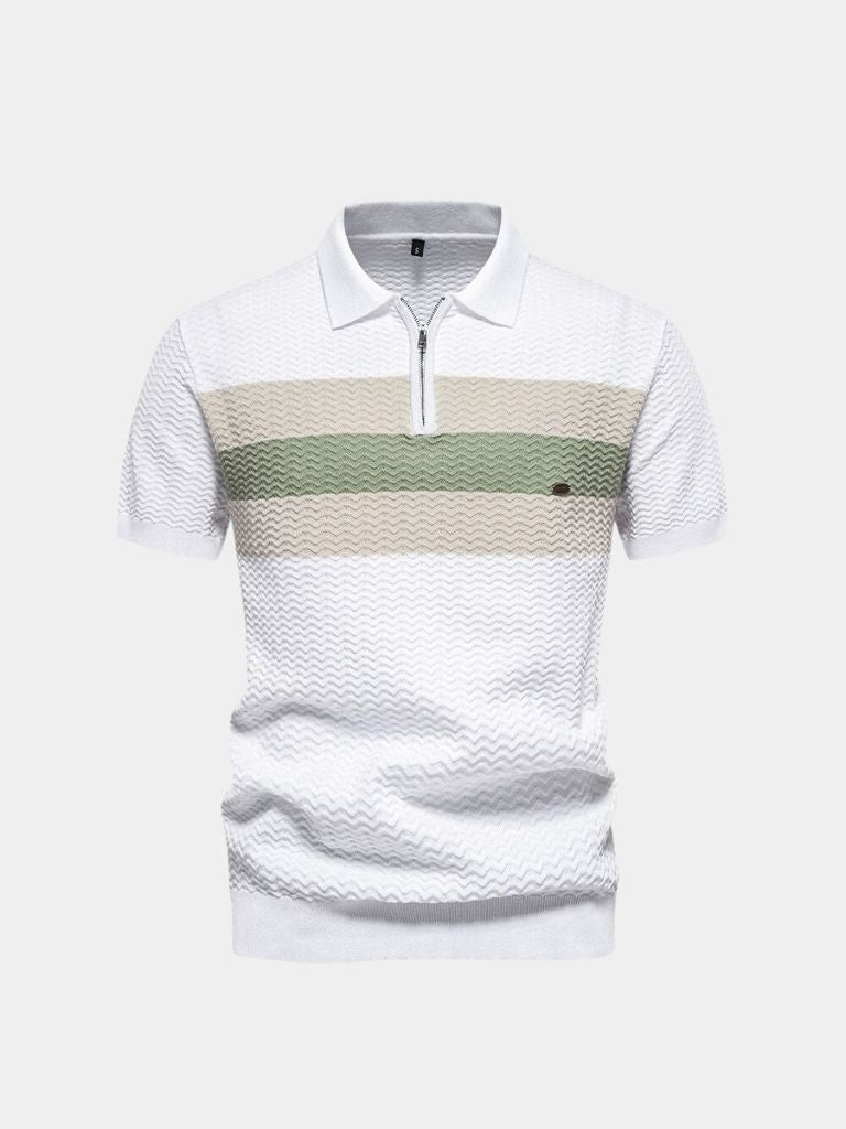 Classic Fit Quarter Zip Business Casual Short Sleeves Polo - Dalton & Rowe