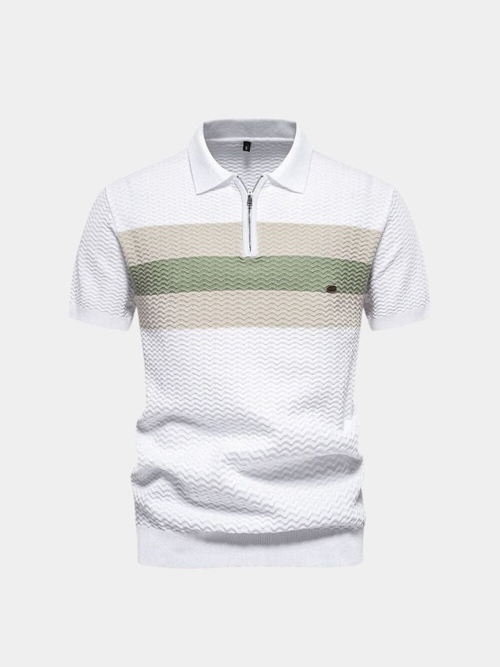 Classic Fit Quarter Zip Business Casual Short Sleeves Polo - Dalton & Rowe