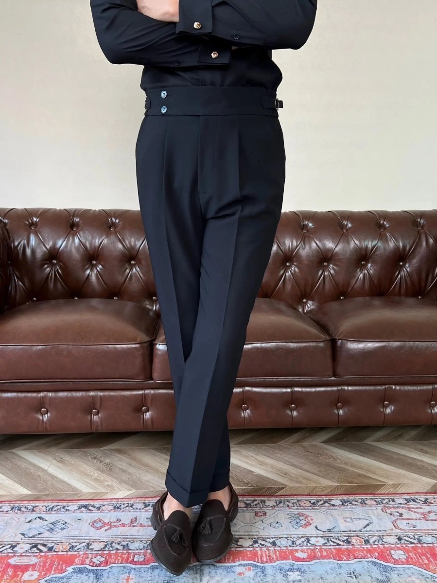 Classic Italy Sidetab Elastic Trousers - Dalton & Rowe