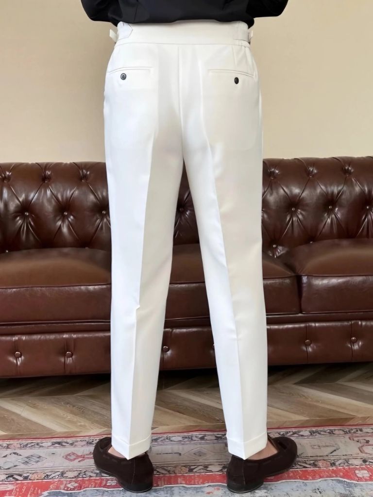 Classic Italy Sidetab Elastic Trousers - Dalton & Rowe