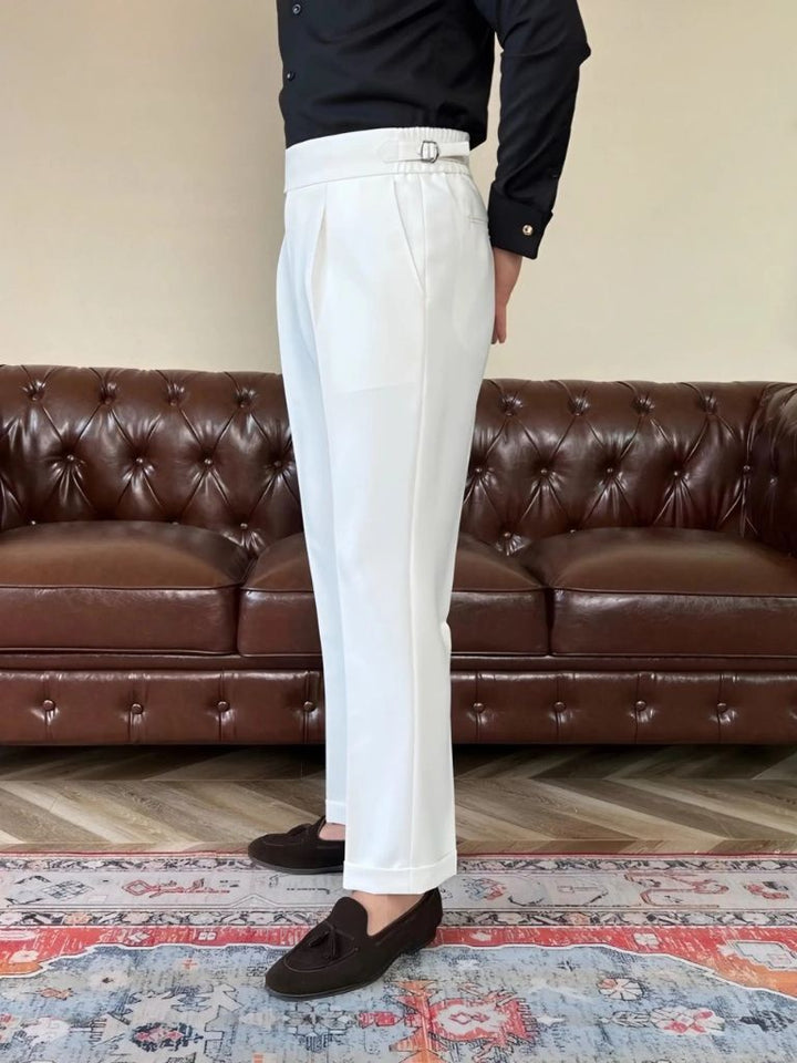 Classic Italy Sidetab Elastic Trousers - Dalton & Rowe