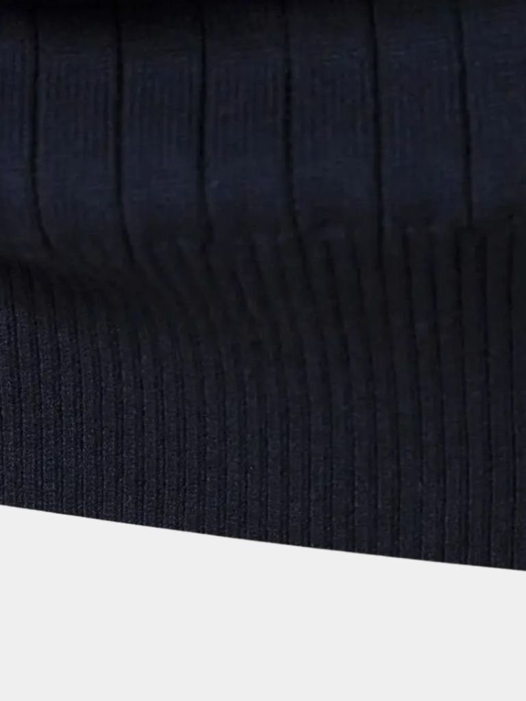 Cotton Knit Vertical Stripes Quarter-Zip Sweater - Dalton & Rowe