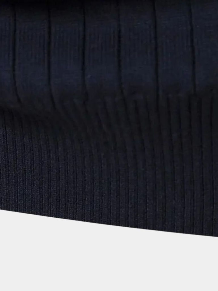 Cotton Knit Vertical Stripes Quarter-Zip Sweater - Dalton & Rowe