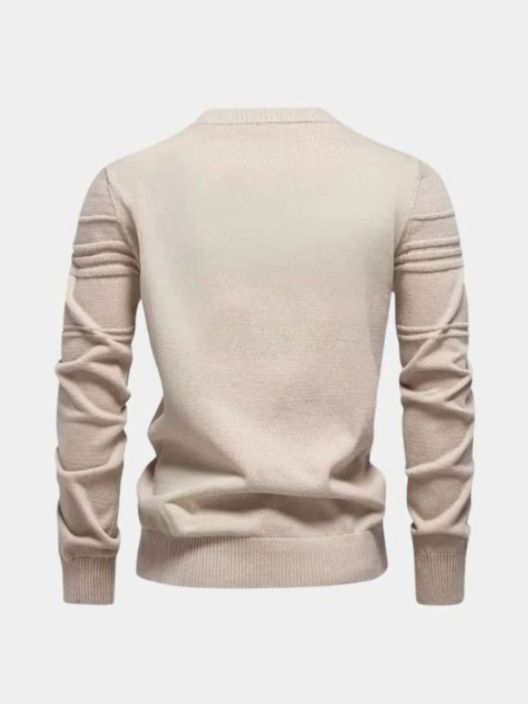 Cotton Knitted Stripped Crew Neck Pullover Sweater - Dalton & Rowe
