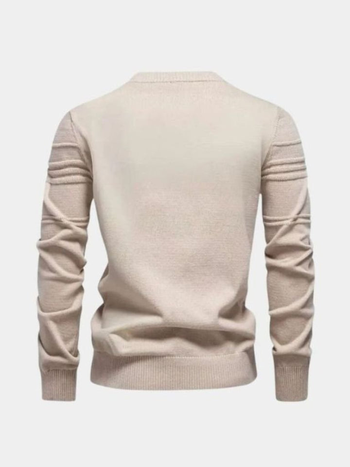 Cotton Knitted Stripped Crew Neck Pullover Sweater - Dalton & Rowe
