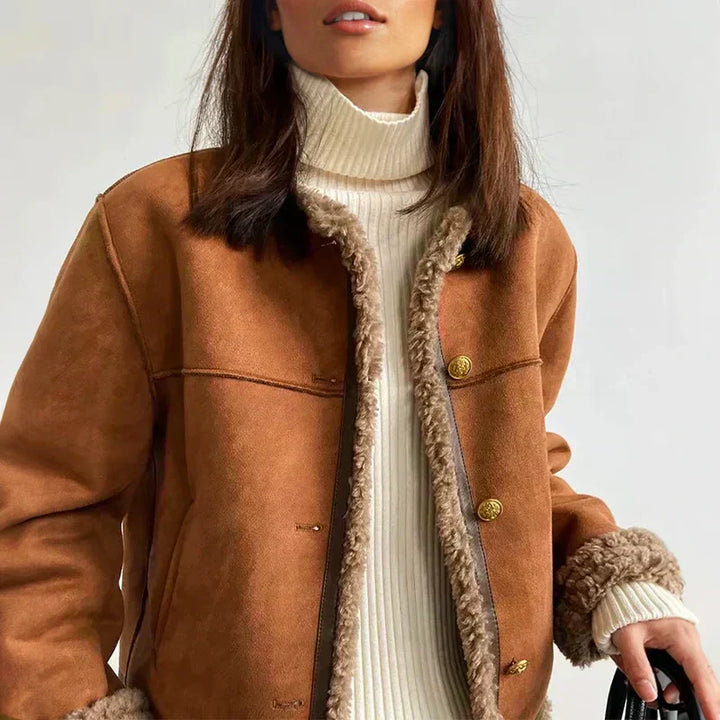 Rosa - Chaqueta Chic de Piel de Oveja