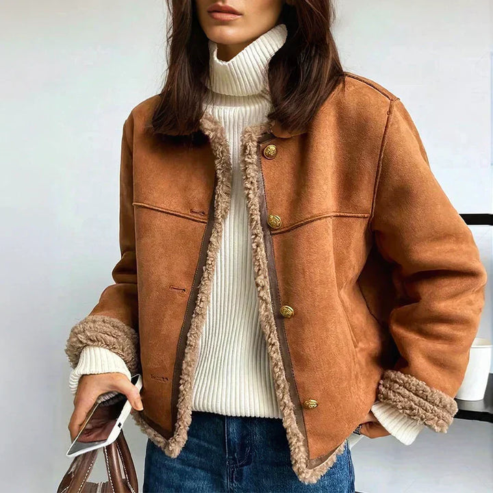 Rosa - Chaqueta Chic de Piel de Oveja
