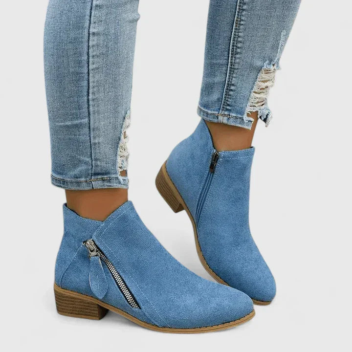 Armelle | Botines de Ante con Cremallera Lateral