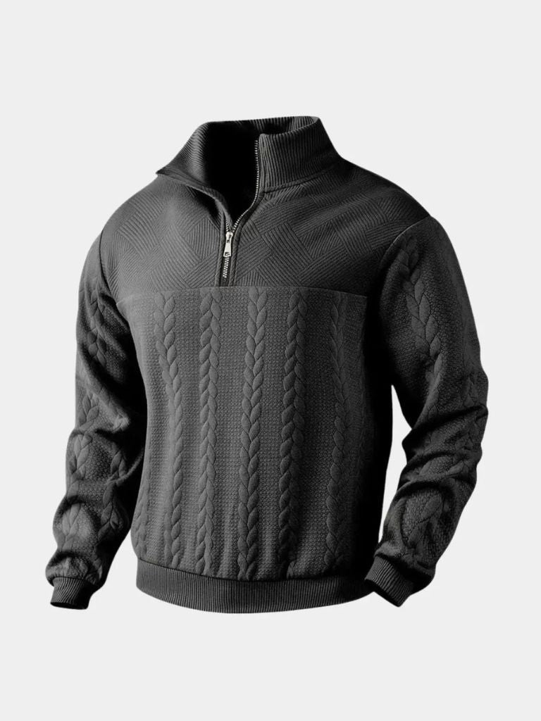 Essential Henley High Collar Quarter Zip Pullover - Dalton & Rowe