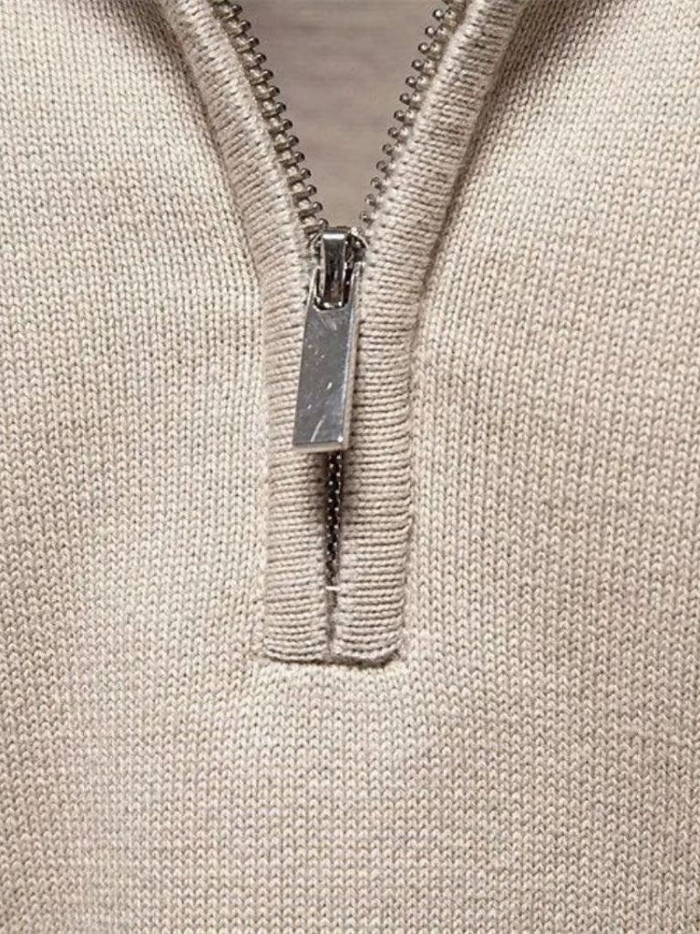Half Zip Knitwear Solid Color Cardigan Sweater - Dalton & Rowe