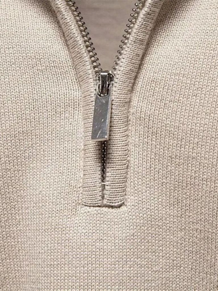 Half Zip Knitwear Solid Color Cardigan Sweater - Dalton & Rowe