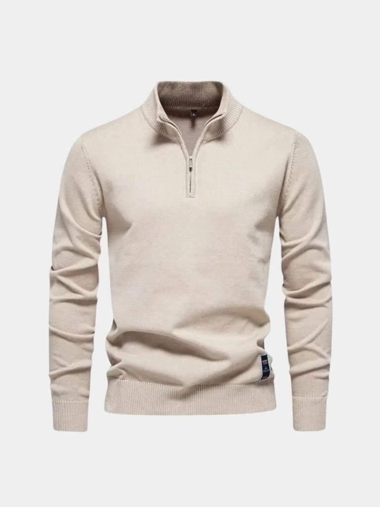 Half Zip Knitwear Solid Color Cardigan Sweater - Dalton & Rowe