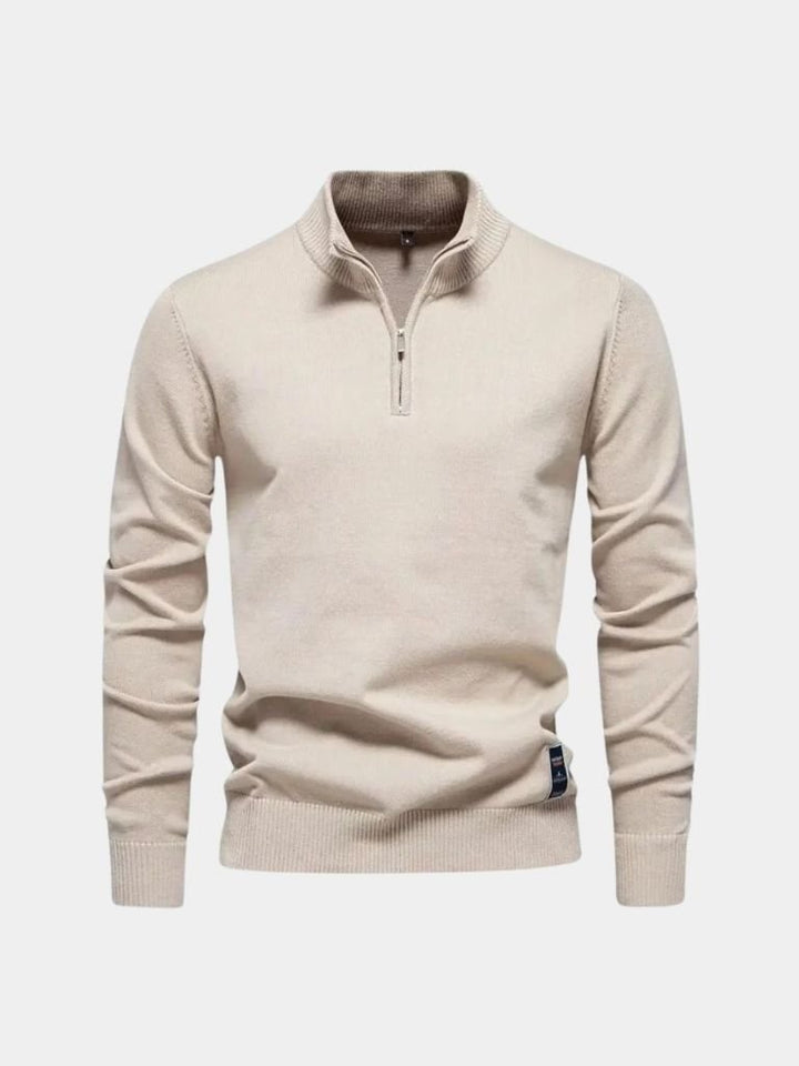Half Zip Knitwear Solid Color Cardigan Sweater - Dalton & Rowe