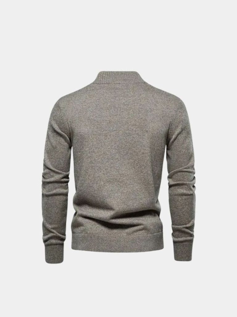 Knitted Stand Collar Cotton Cardigan - Dalton & Rowe