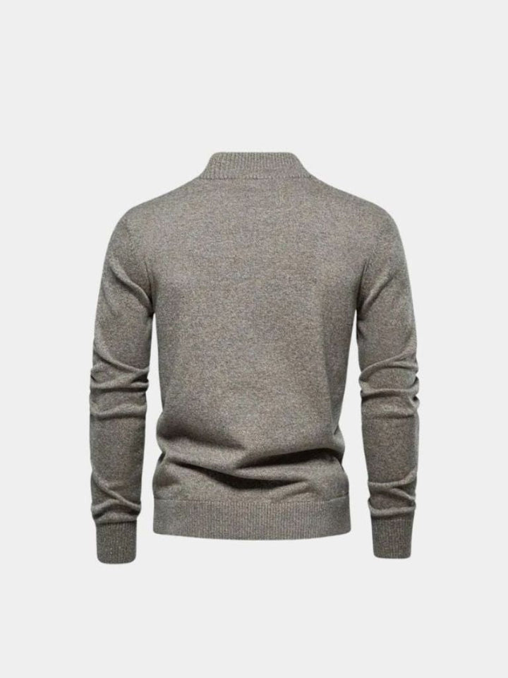 Knitted Stand Collar Cotton Cardigan - Dalton & Rowe