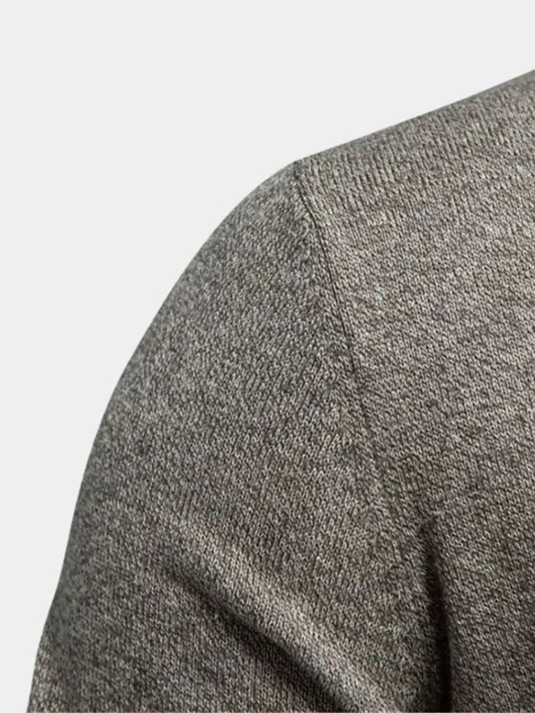 Knitted Stand Collar Cotton Cardigan - Dalton & Rowe