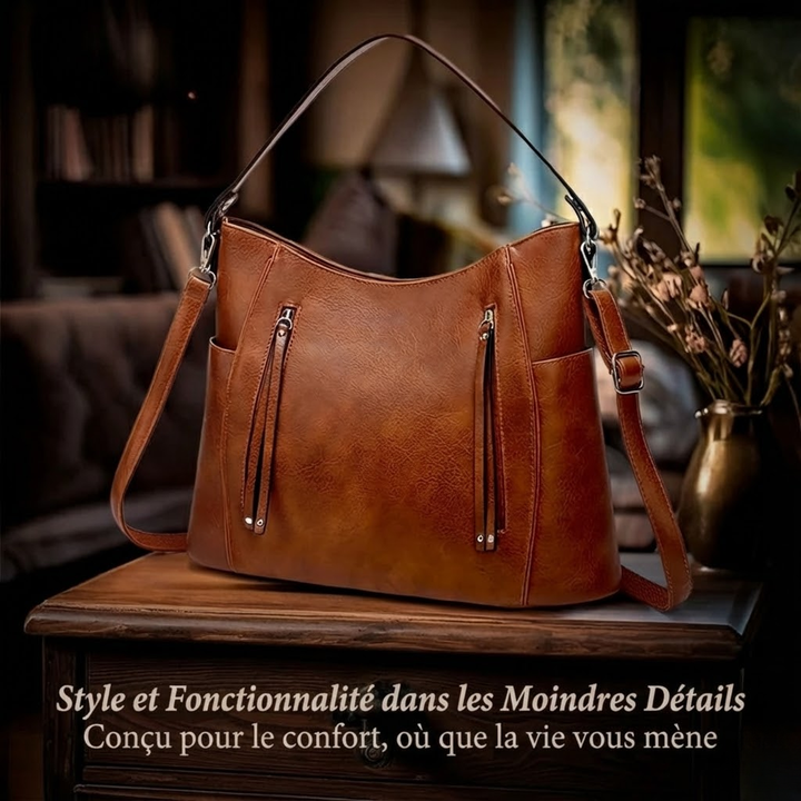 Mélanie | Bolso de Hombro Elegante Multi-Zips