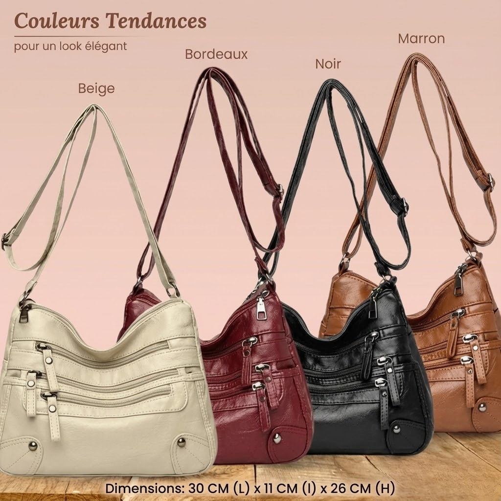 Lison | Bolso Bandolera Multi-Zips Urbano