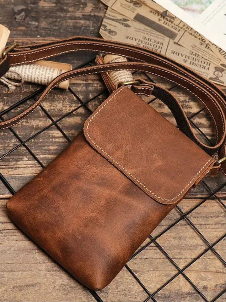 Men's Mini Leather Shoulder Bag - Dalton & Rowe