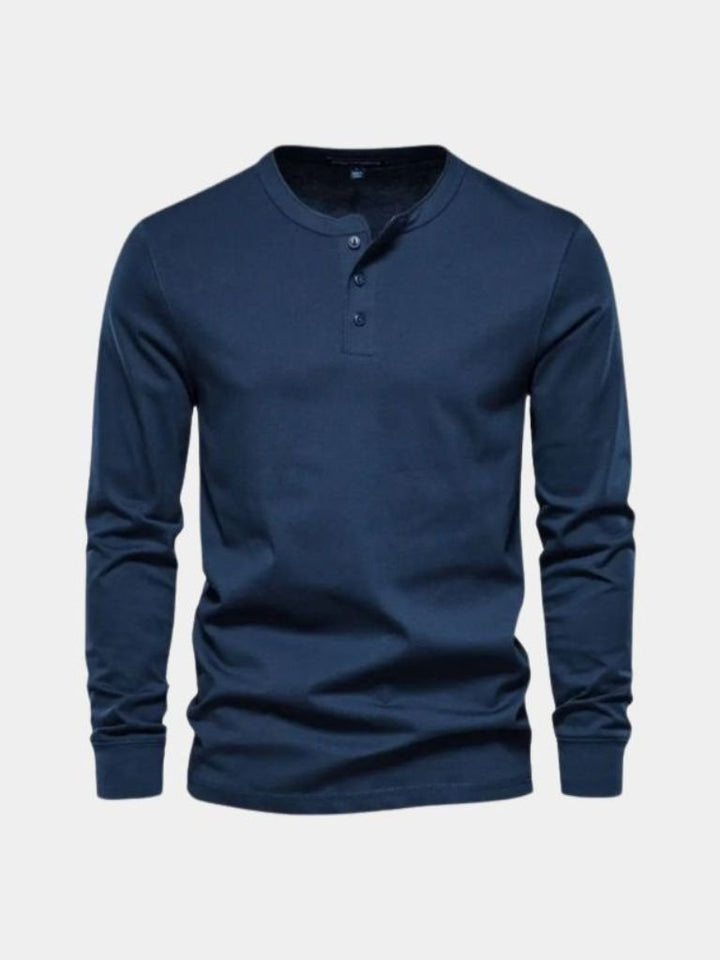 Minimalist Henley Neck Long Sleeve T-Shirt - Dalton & Rowe