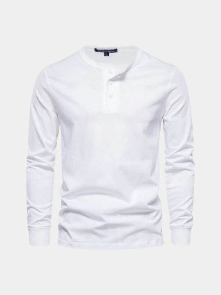 Minimalist Henley Neck Long Sleeve T-Shirt - Dalton & Rowe