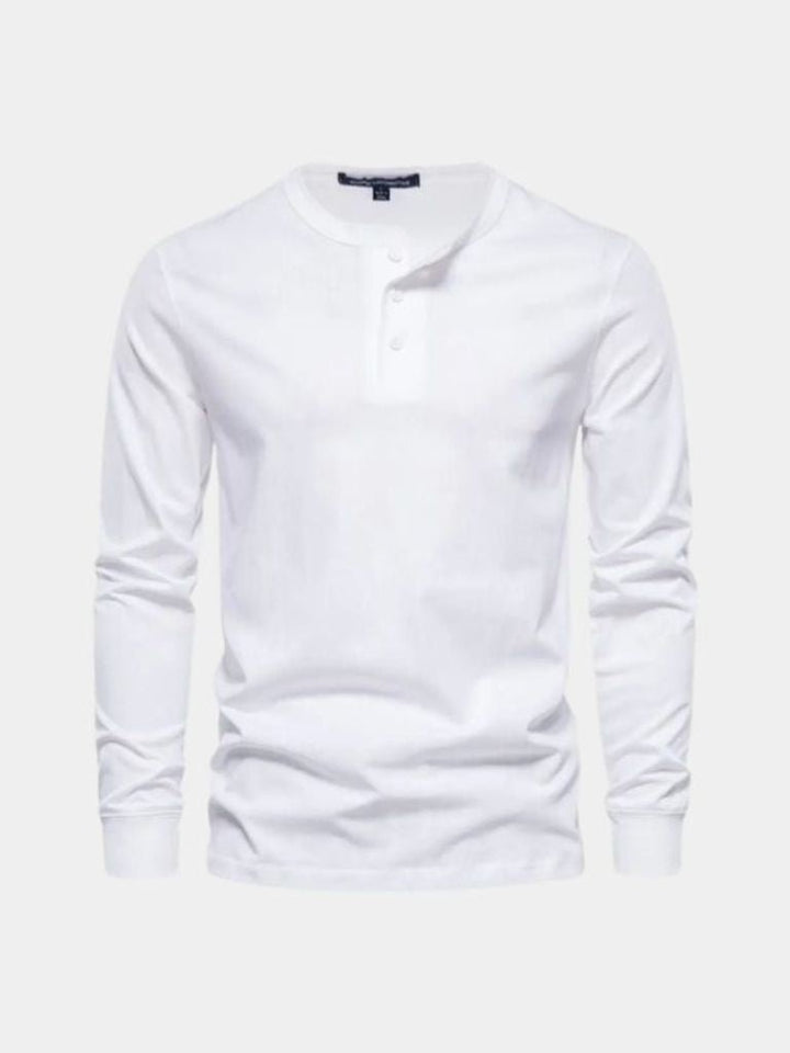 Minimalist Henley Neck Long Sleeve T-Shirt - Dalton & Rowe