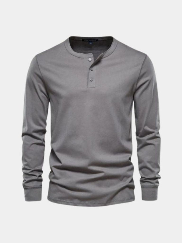 Minimalist Henley Neck Long Sleeve T-Shirt - Dalton & Rowe