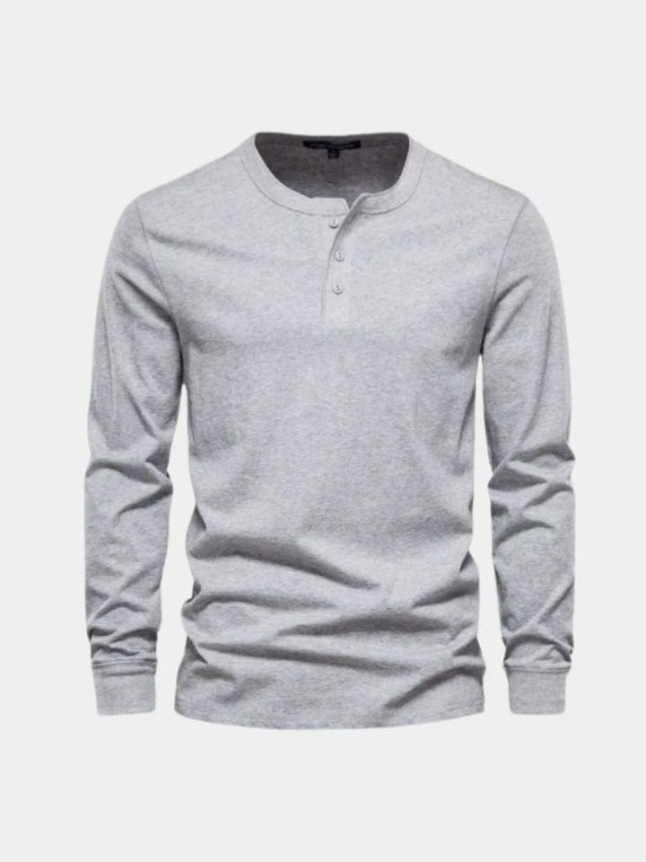 Minimalist Henley Neck Long Sleeve T-Shirt - Dalton & Rowe