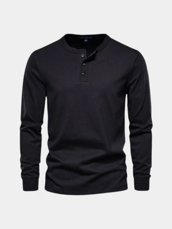 Minimalist Henley Neck Long Sleeve T-Shirt - Dalton & Rowe