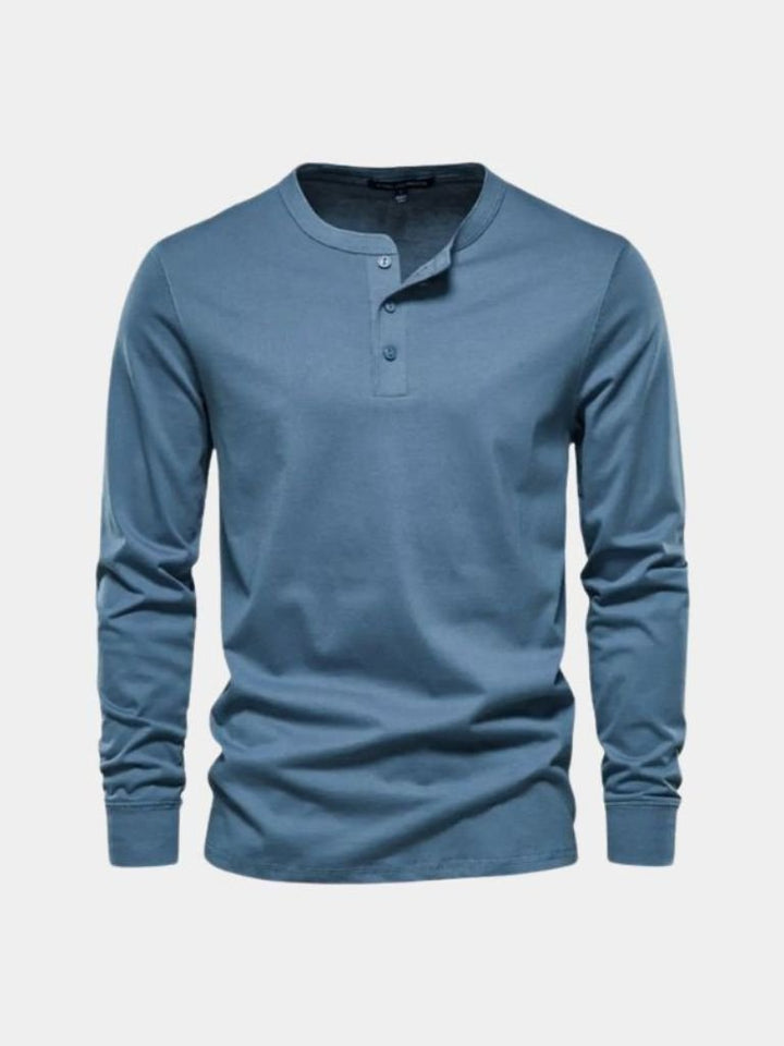 Minimalist Henley Neck Long Sleeve T-Shirt - Dalton & Rowe