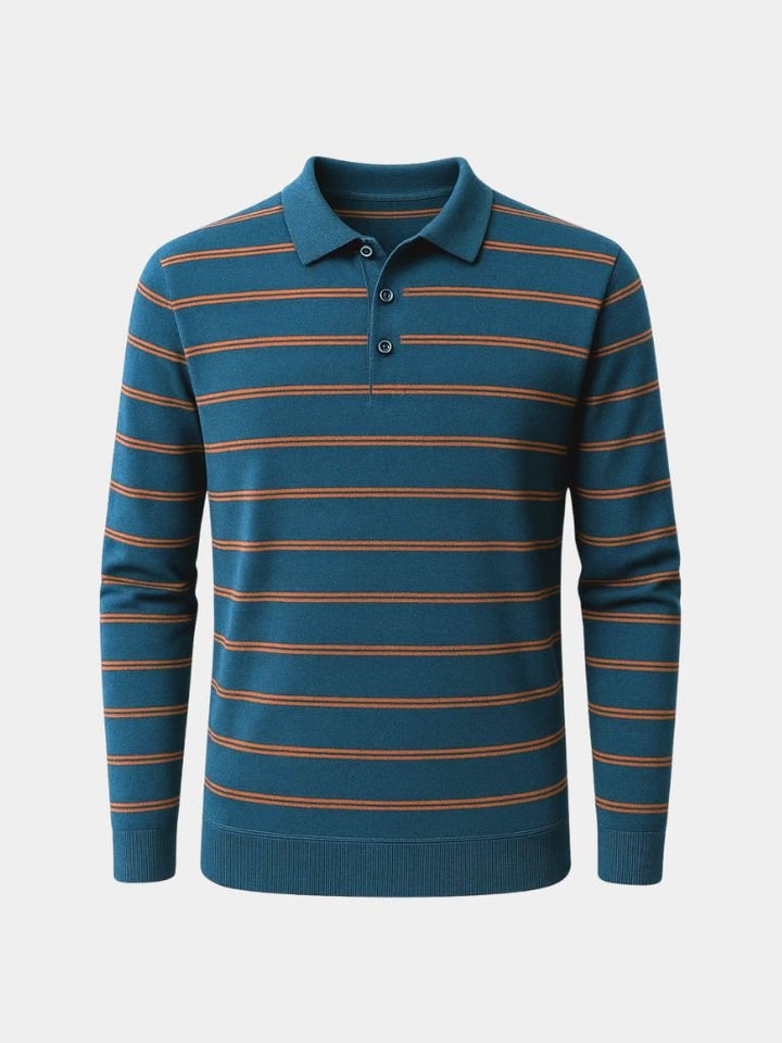 Navy Sunset Striped Polo - Dalton & Rowe