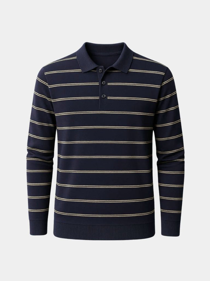 Navy Sunset Striped Polo - Dalton & Rowe