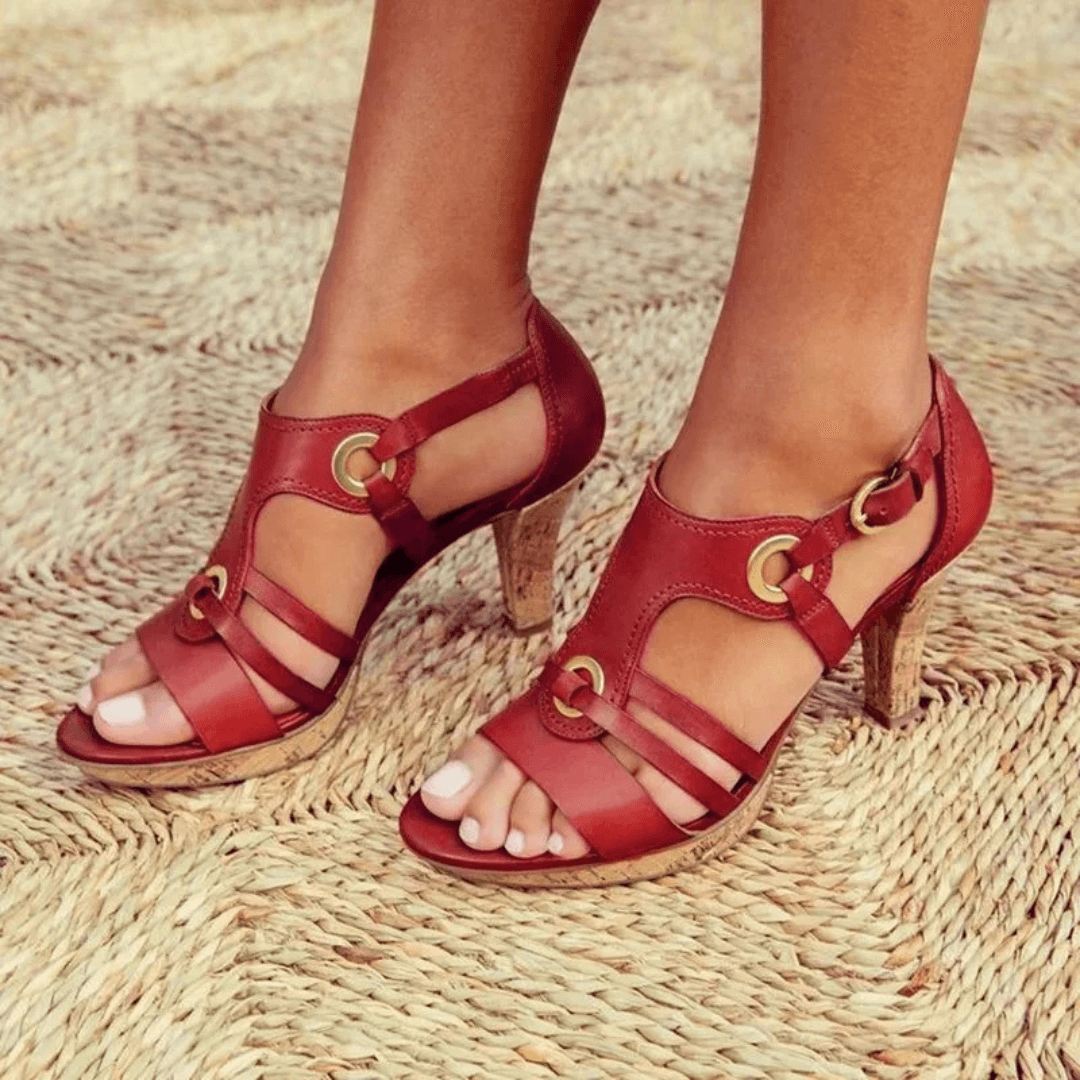 Céleste | Sandalias Elegantes con Tacón Estructurado