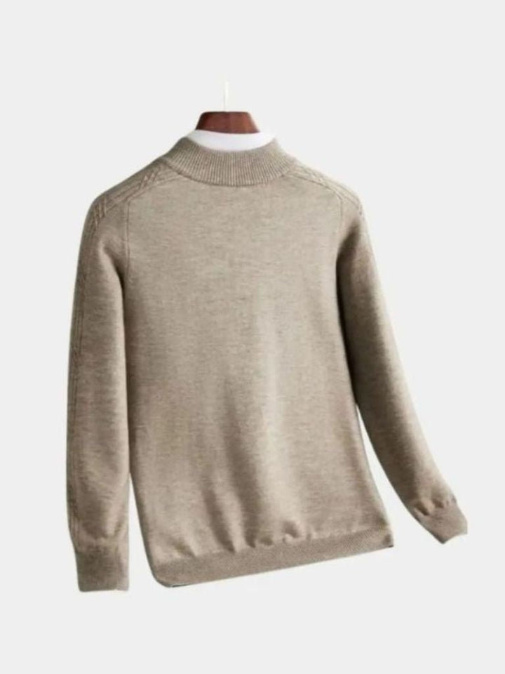 Stripe Quarter Zip Wool Sweater - Dalton & Rowe